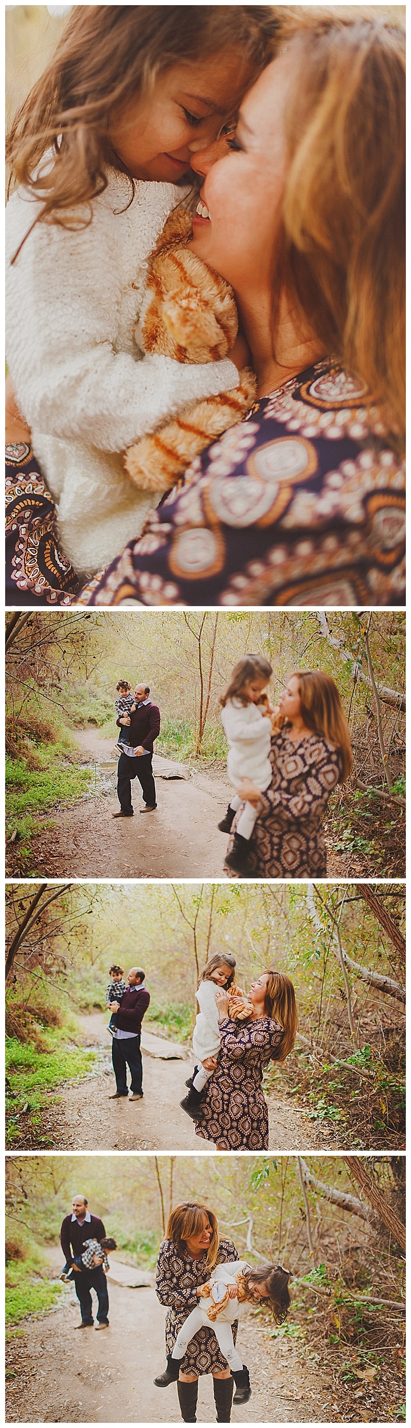 Lake Forest woodsy fun playful kids and family session. Orange Countys fine art family photographer Madeleine JL Photography